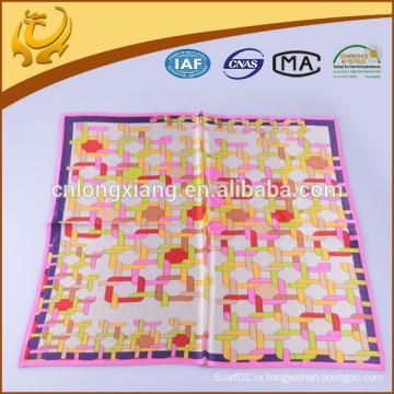 ODM и OEM Custom Design 100% Silk Square Style атласный шарф для стюардессы авиакомпании